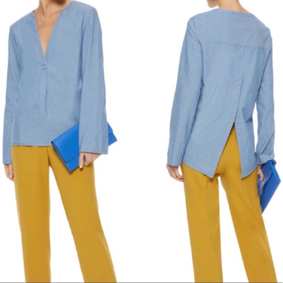 Theory Tops - Theory Ofeliah cotton-chambray Tunic